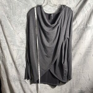 Athleta‎ Gray Drape Front Hooded Long Sleeve Cozy Modal Blend Top Size S